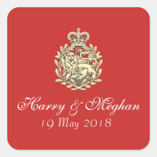 Pegatinas rojos del Boda real Harry Meghan (Plaza)