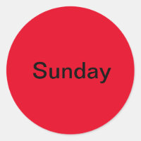 Pegatinas rojos del Día del Domingo de la Semana