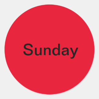 Pegatinas rojos del Día del Domingo de la Semana