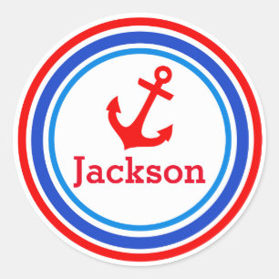 Pegatinas rojos personalizados del ancla de la