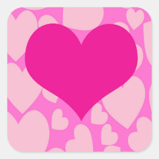 Pegatinas románticos del corazón rosado.