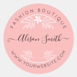 Pegatinas rosadas delicadas para tu tienda