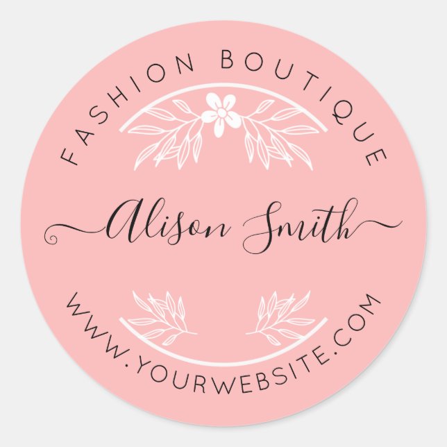 Pegatinas rosadas delicadas para tu tienda (Anverso)