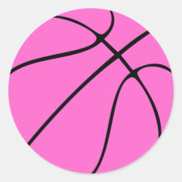 Pegatinas rosados de básquetbol con conciencia sob