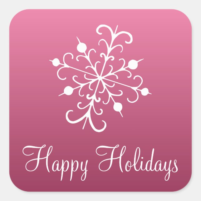 Pegatinas rosados de copos de nieve (Anverso)