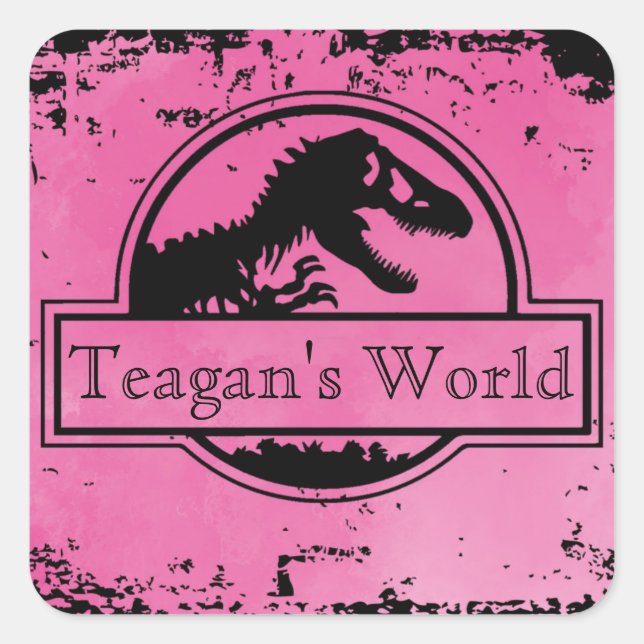 Pegatinas rosados de Dino Jurásico (Anverso)