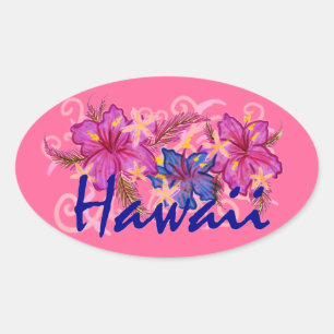 Pegatinas rosados de flores de hibiscus de Hawái