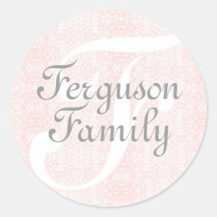 Pegatinas (rosados) de la familia del monograma
