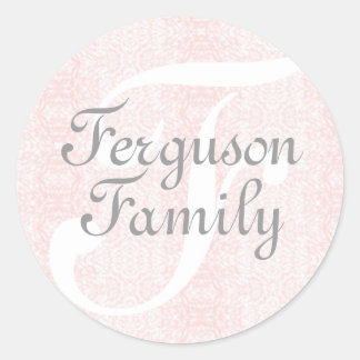 Pegatinas (rosados) de la familia del monograma