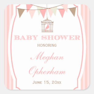 Pegatinas rosados de la fiesta de bienvenida al