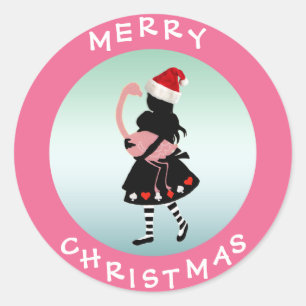 Pegatinas rosados del navidad de Alicia y del