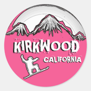 Pegatinas rosados del snowboarder de Kirkwood