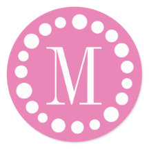 Pegatinas rosados monogramas