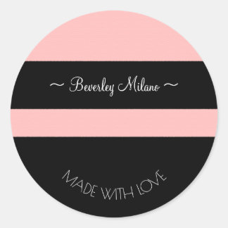 Pegatinas rosados y negros modernos personalizados