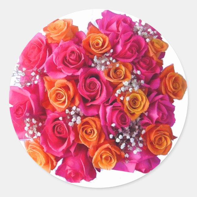 Pegatinas Rosas de Sello para sobres boda (Anverso)