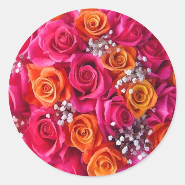 Pegatinas Rosas de Sello para sobres boda (Anverso)