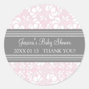 Pegatinas Rubor Damask Baby Shower favoritos de gr