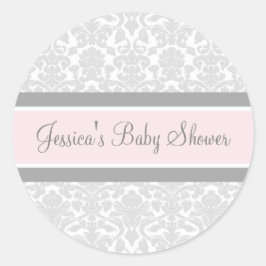 Pegatinas Rubor Damask Baby Shower favoritos de gr