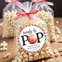 Pegatinas rusos de Baby Shower "Listos para pop"