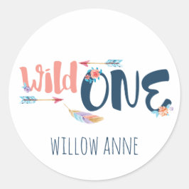 Pegatinas salvajes de un primer cumpleaños