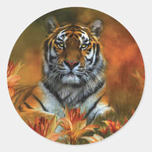 Pegatinas salvajes del arte de los tigres