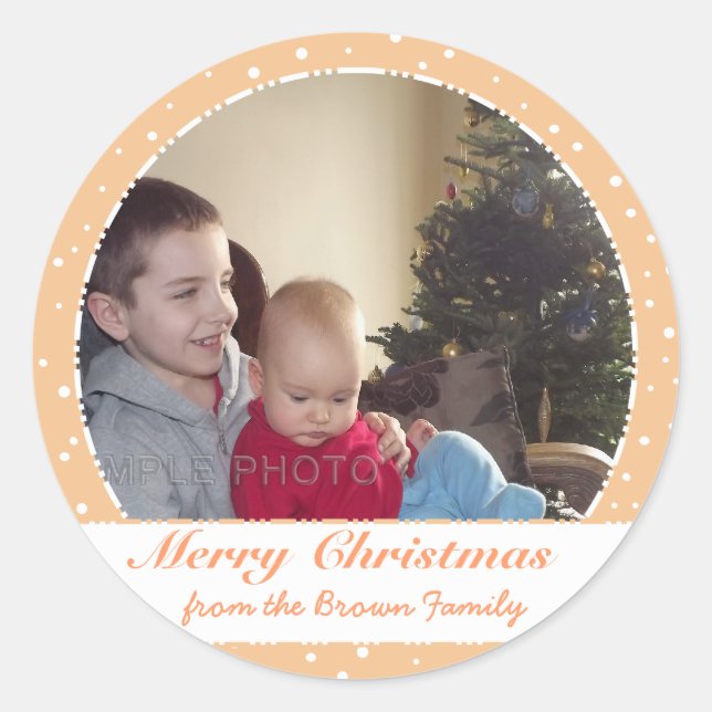 Pegatinas Sandy Circle de la familia Feliz Navidad (Anverso)
