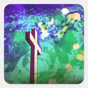 Pegatinas Santo Cross Purple