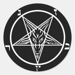 Pegatinas satánicos metalizado negros de Baphomet