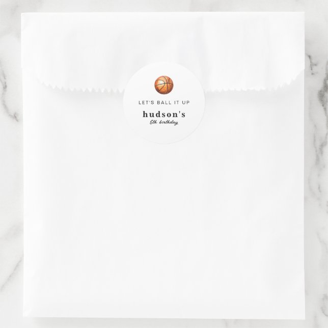 Pegatinas sencillas de fiesta de baloncesto (Bolso)