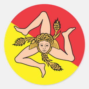 Pegatinas sicilianos de coches redondos de Triskel