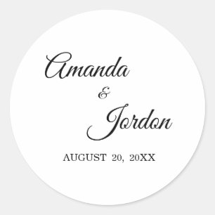 Pegatinas simples de caligrafía en blanco y negro