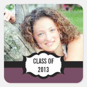 Pegatinas simples de graduación, morado