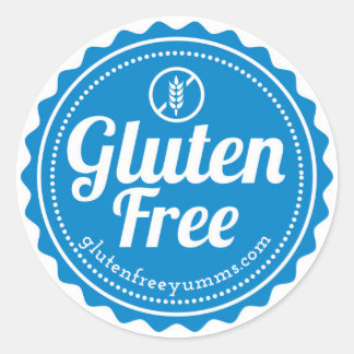 Pegatinas sin gluten / sin gluten con icono - Azul