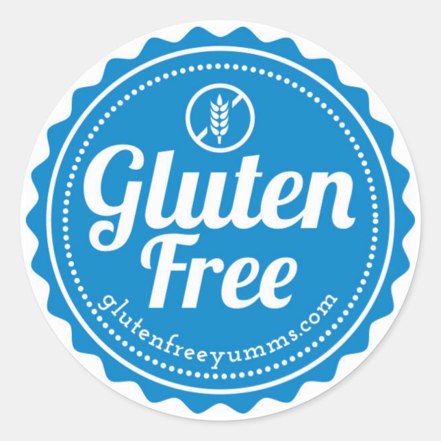 Pegatinas sin gluten / sin gluten con icono - Azul (Anverso)