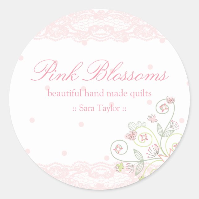 Pegatinas singulares de flores rosadas dulces (Anverso)