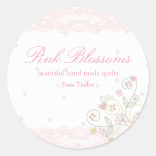 Pegatinas singulares de flores rosadas dulces