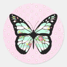 Pegatinas singulares rosados y Verde azulados de m