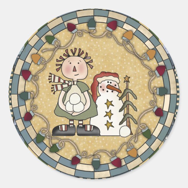 Pegatinas Snowman y Raggedy Doll - Personalizado (Anverso)