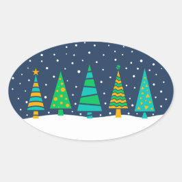 Pegatinas Snowy Fir Trees