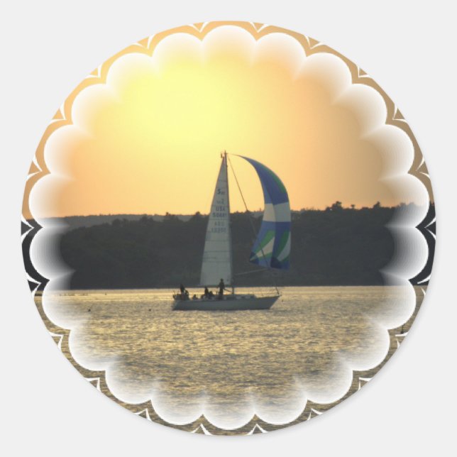 Pegatinas Spinnaker Sailboat Sunset (Anverso)