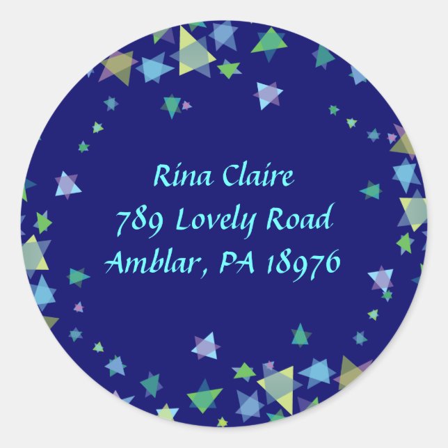 Pegatinas Starof David Jewish REPLY RETURN (Anverso)