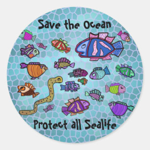 Pegatinas subacuáticos del Océano marino