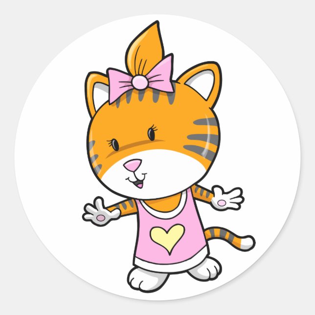 Pegatinas superadorables de niñas tigres (Anverso)