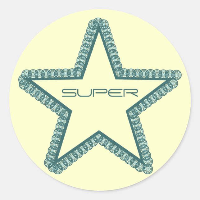Pegatinas superestrellas Grunge, Verde azulados (Anverso)