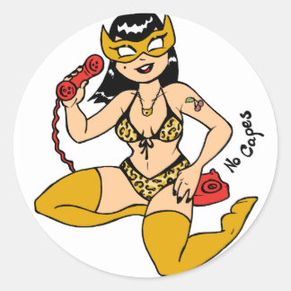 Pegatinas superheroína sin mayúsculas