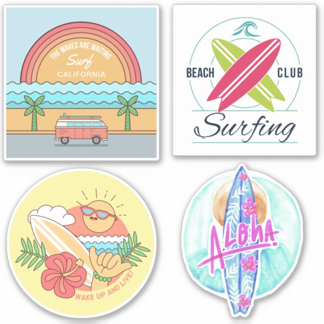 Pegatinas surfistas (Anverso)