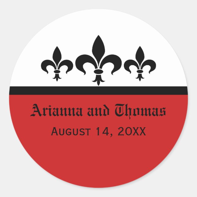 Pegatinas Swanky Fleur De Lis, Rojo (Anverso)