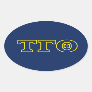 Pegatinas Tau Gamma Theta Oval - Contorno amarillo