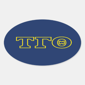 Pegatinas Tau Gamma Theta Oval - Contorno amarillo