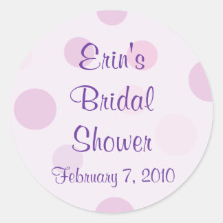 Pegatinas temáticos de Bridal Shower Purple Polka 